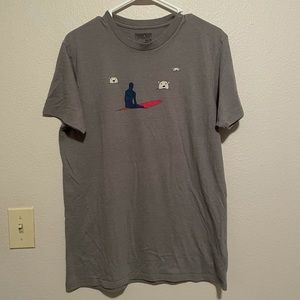 EUC Patagonia Men’s Polar Bear Surfer Surfing Slim Fit Grey Shirt Size Large